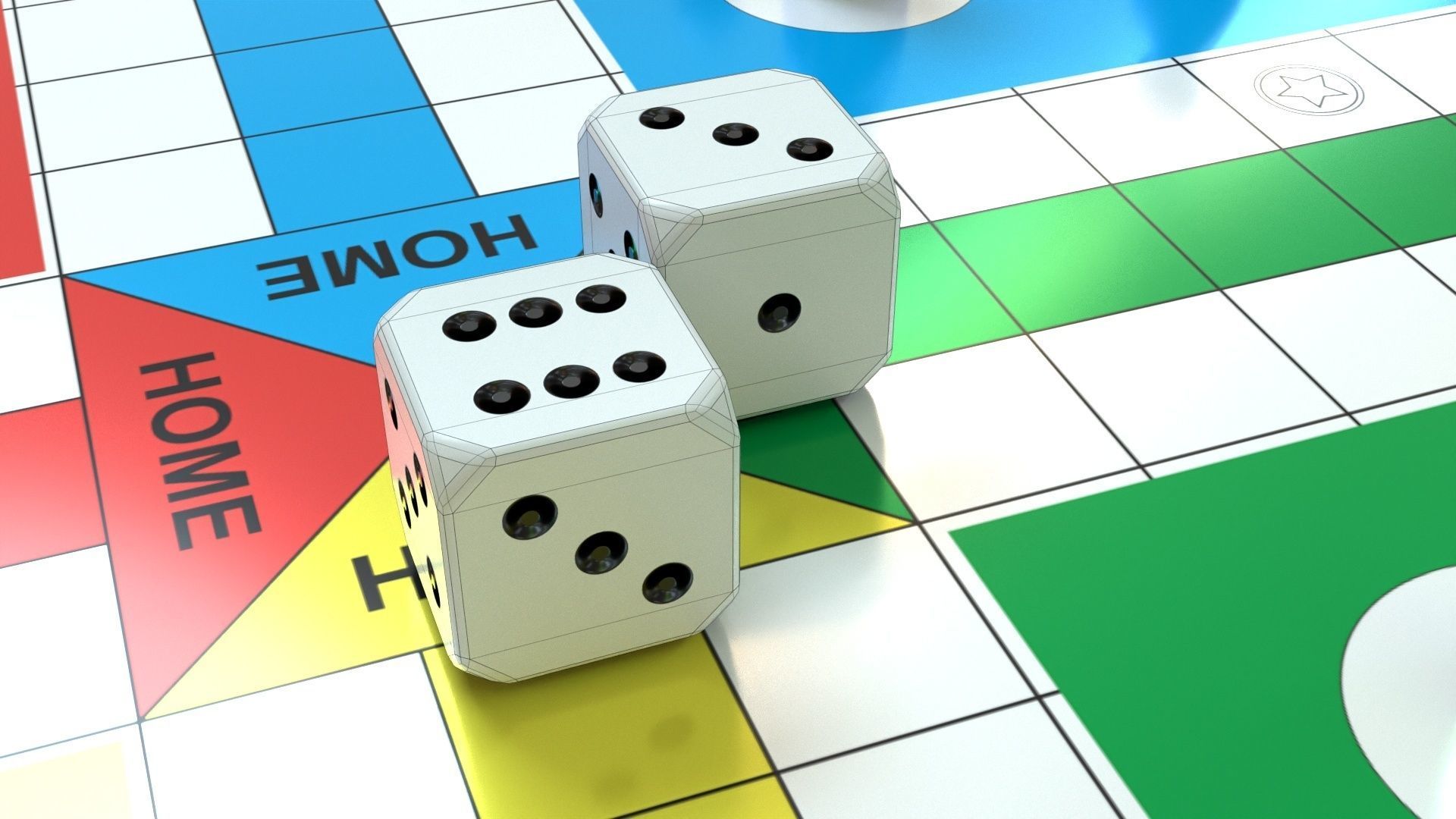 Ludo Game Board Low-poly 3D model_13