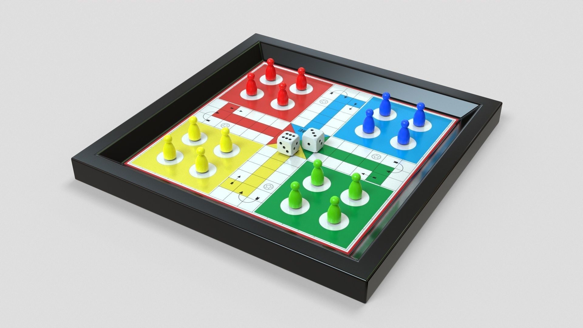 Ludo Game Board Low-poly 3D model_3