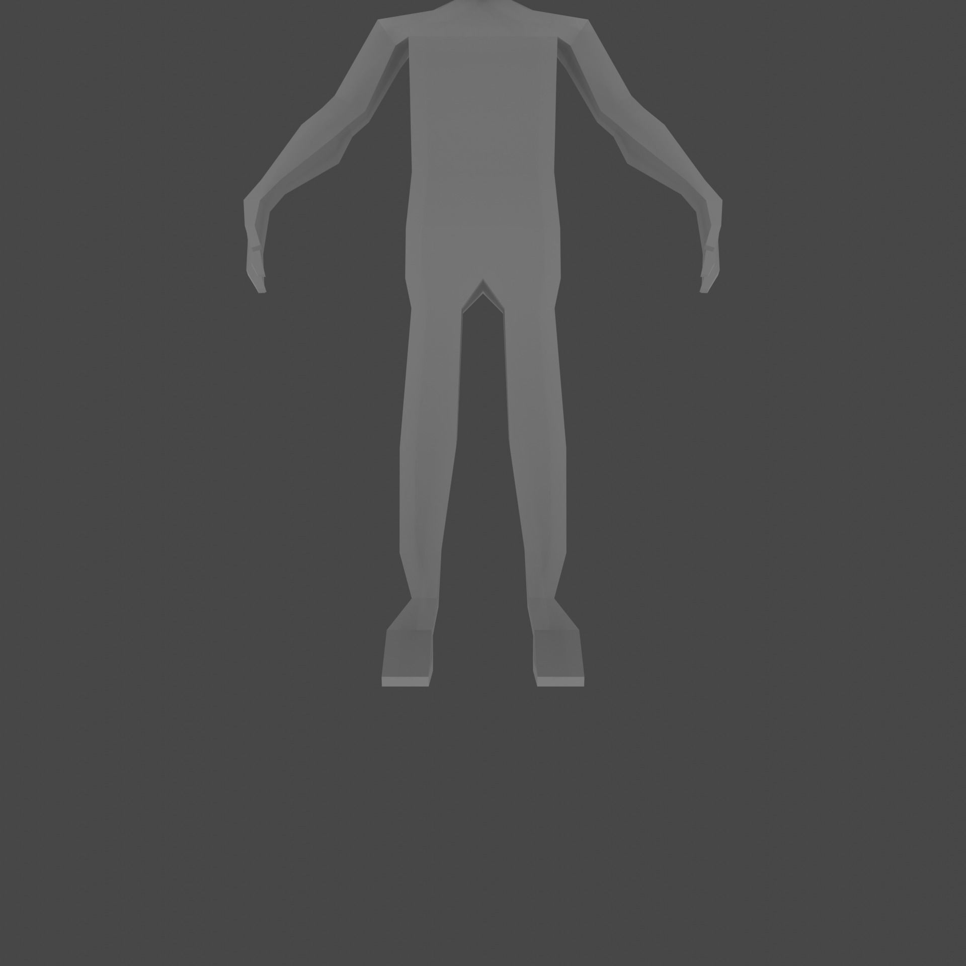 Low Poly Male zombie Low-poly 3D model_1