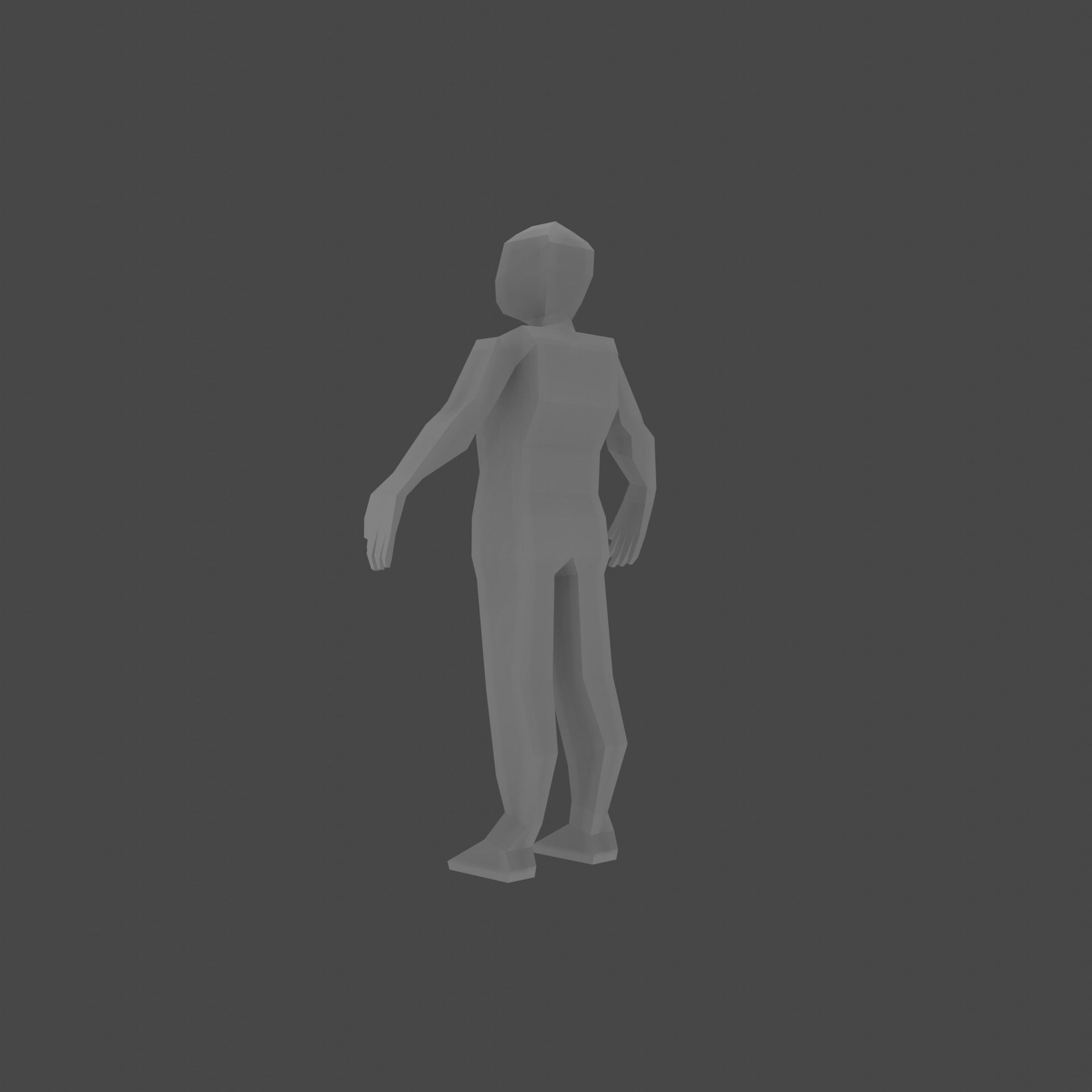 Low Poly Male zombie Low-poly 3D model_2