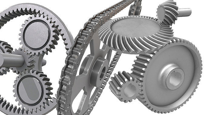 Gears animations lowpoly 3D Model Collection
