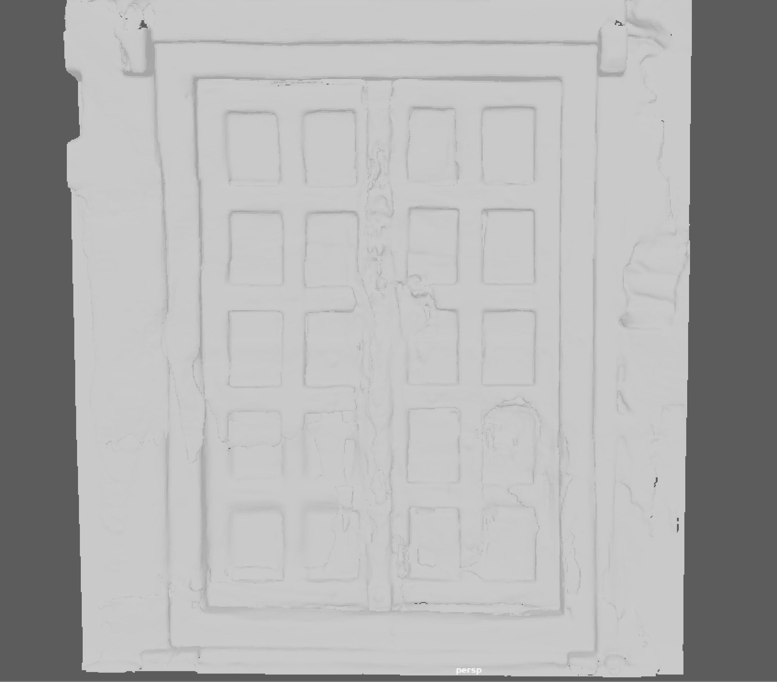 Ancient wooden door in the streets during Medieval 3D model_2