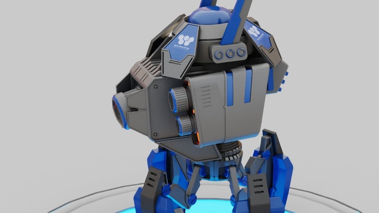 Spy Robot rigged - animated character 3D model_4