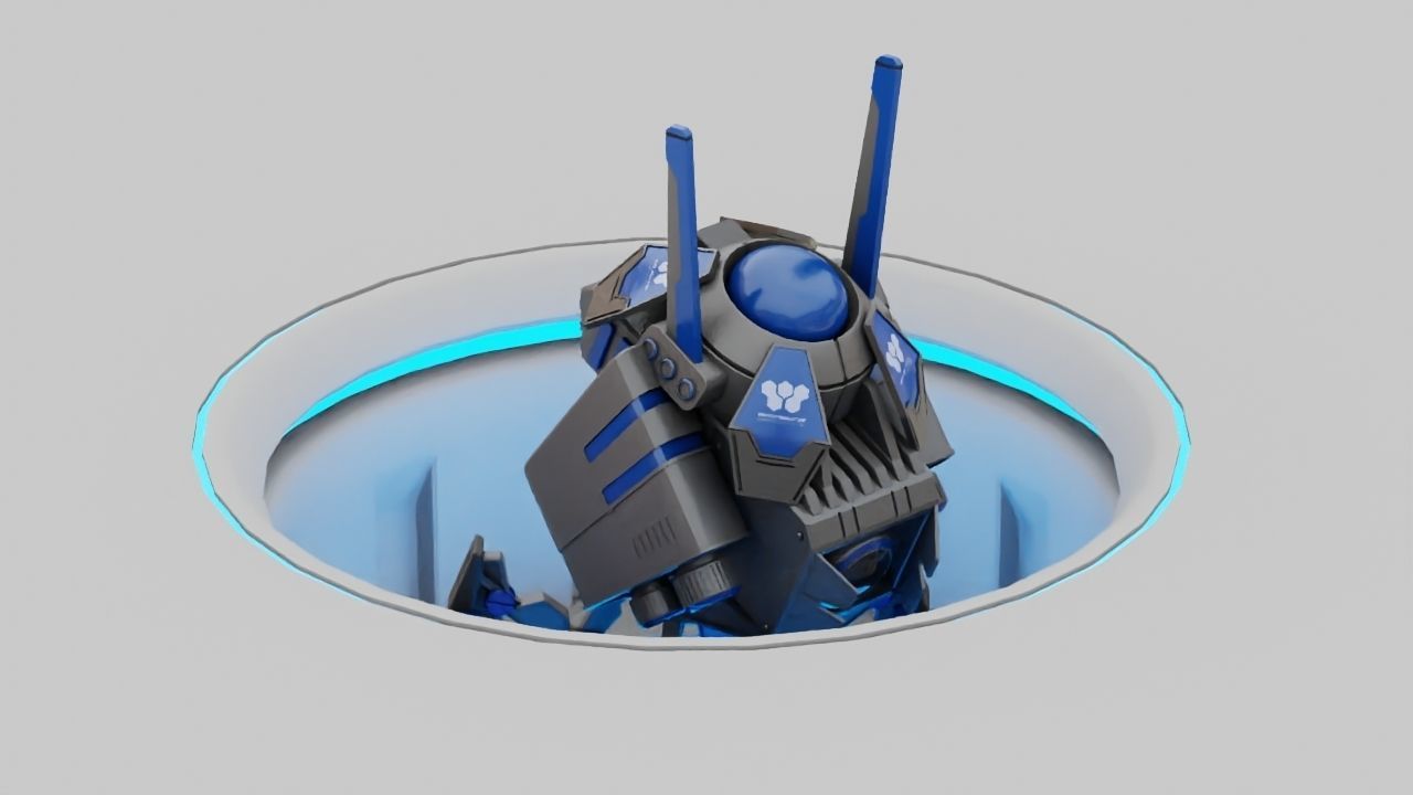 Spy Robot rigged - animated character 3D model_1