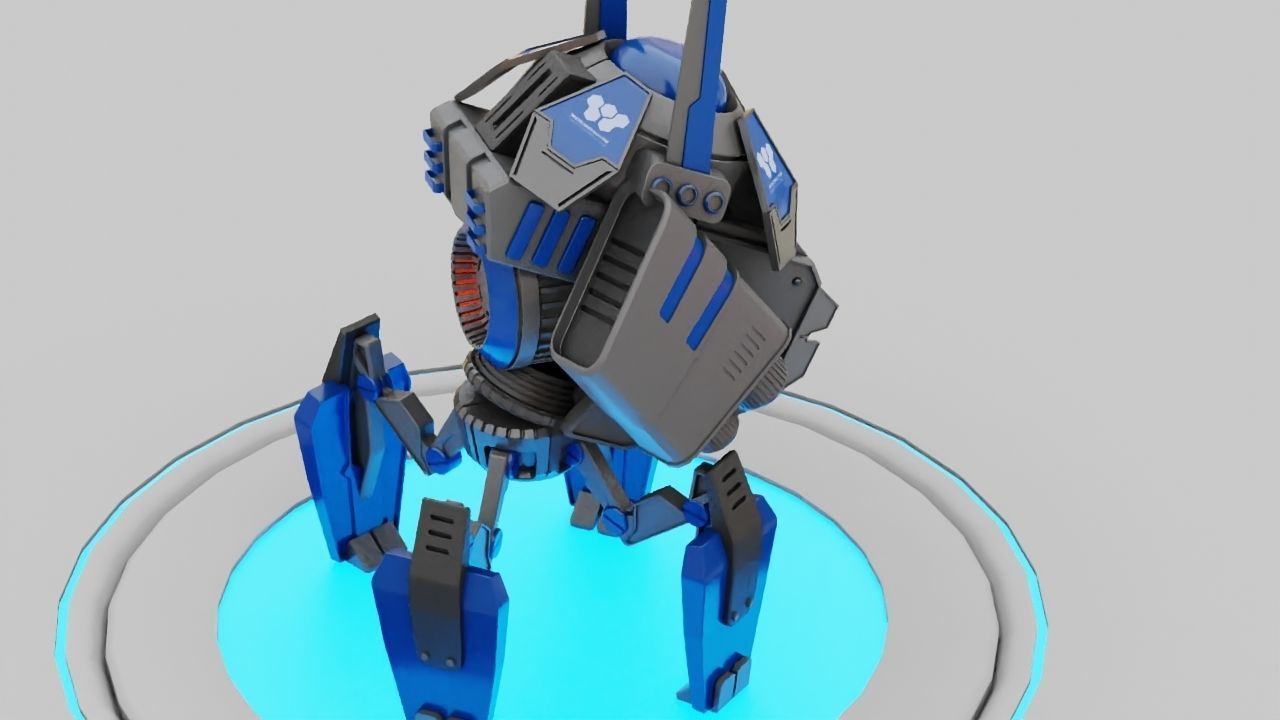 Spy Robot rigged - animated character 3D model_14