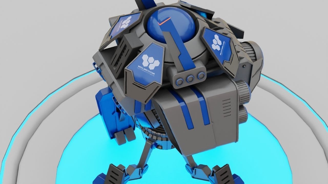 Spy Robot rigged - animated character 3D model_6