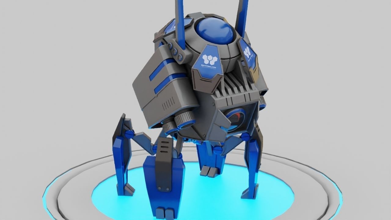 Spy Robot rigged - animated character 3D model_13