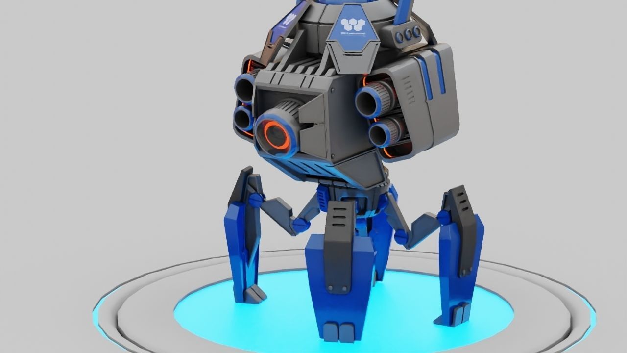Spy Robot rigged - animated character 3D model_2