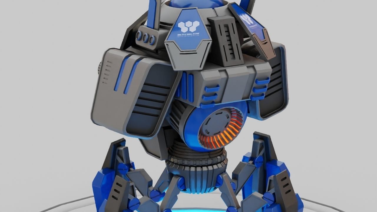 Spy Robot rigged - animated character 3D model_5