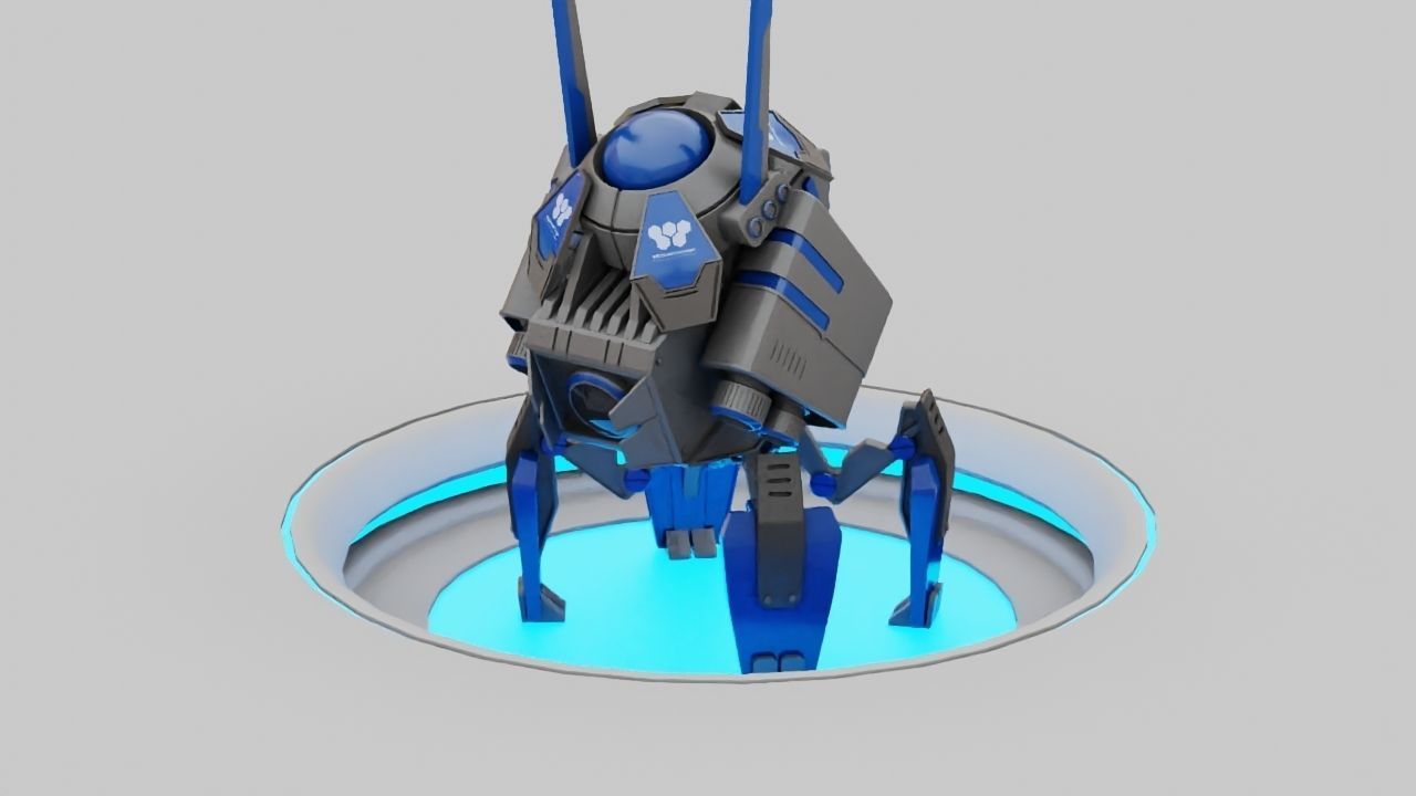 Spy Robot rigged - animated character 3D model_11