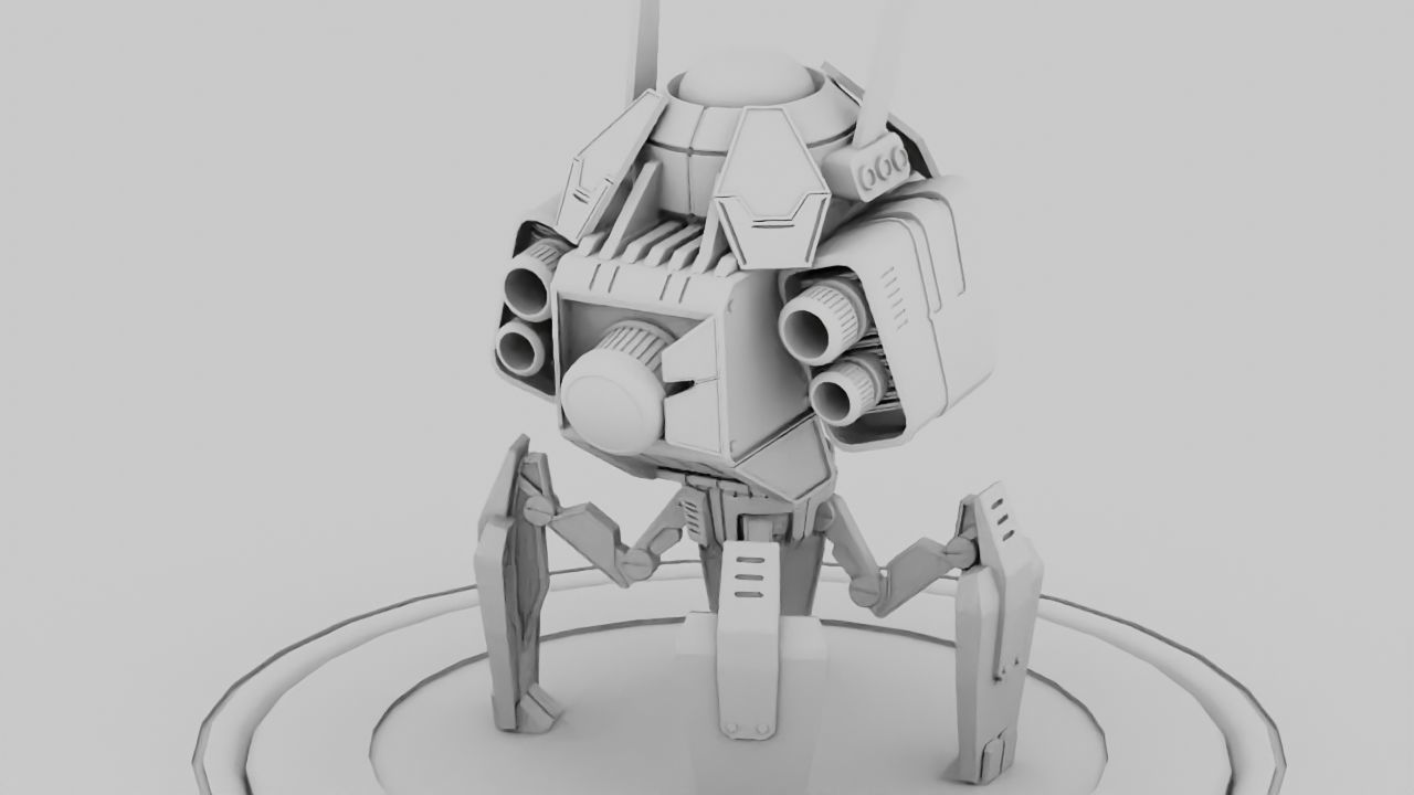 Spy Robot rigged - animated character 3D model_16