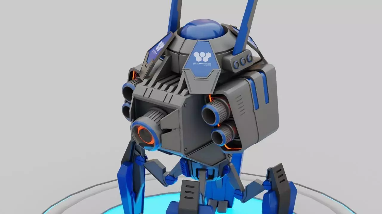 Spy Robot rigged - animated character 3D model_0