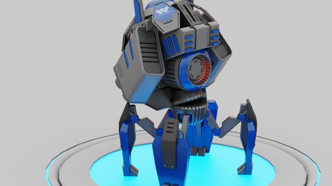 Spy Robot rigged - animated character 3D model_9
