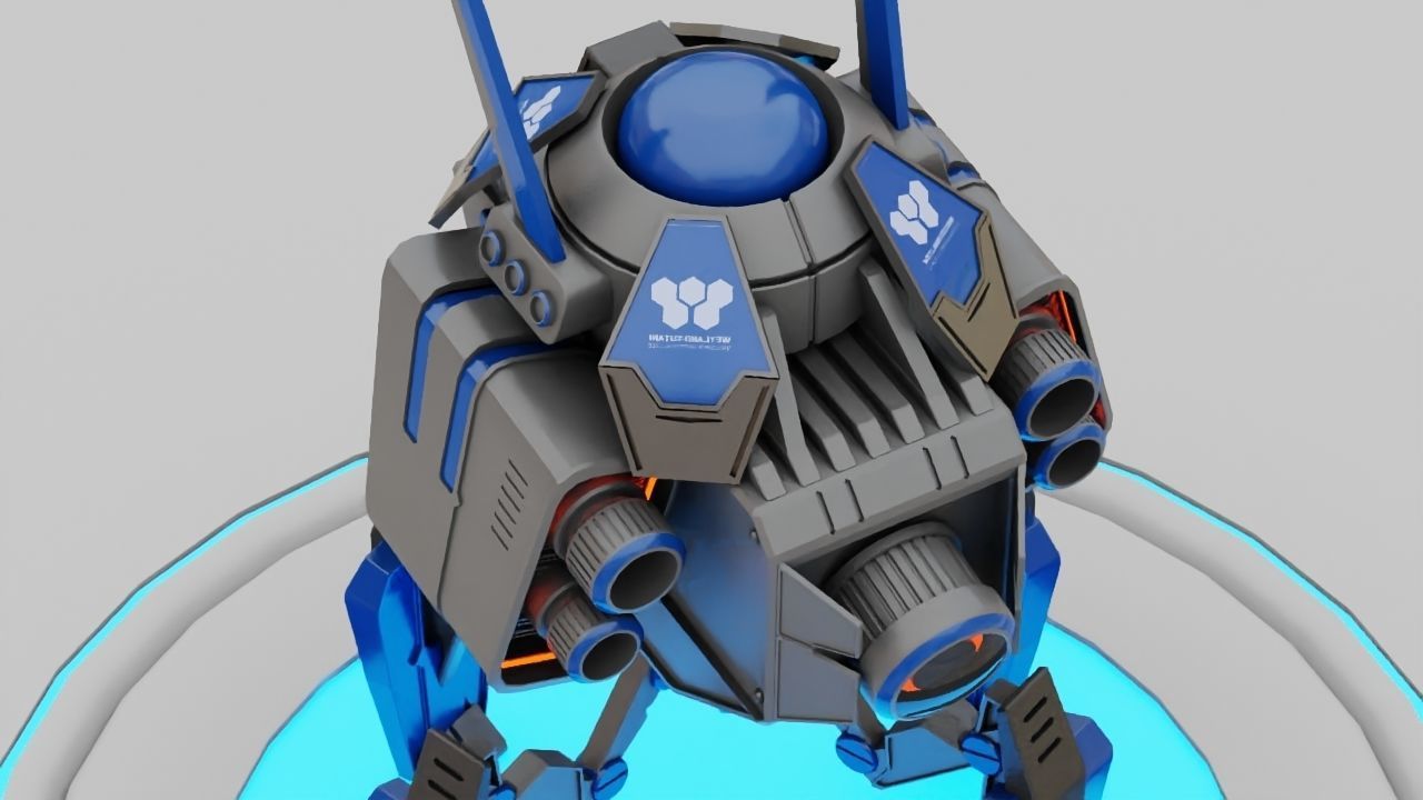 Spy Robot rigged - animated character 3D model_7