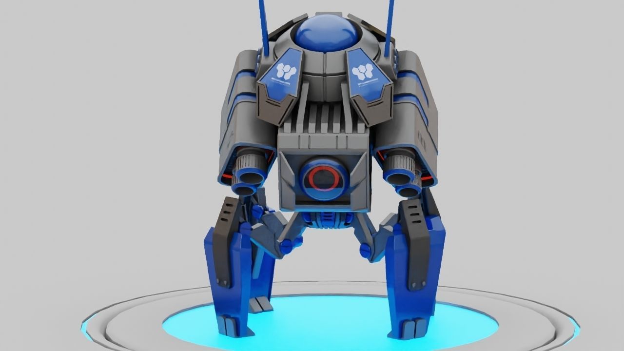 Spy Robot rigged - animated character 3D model_12