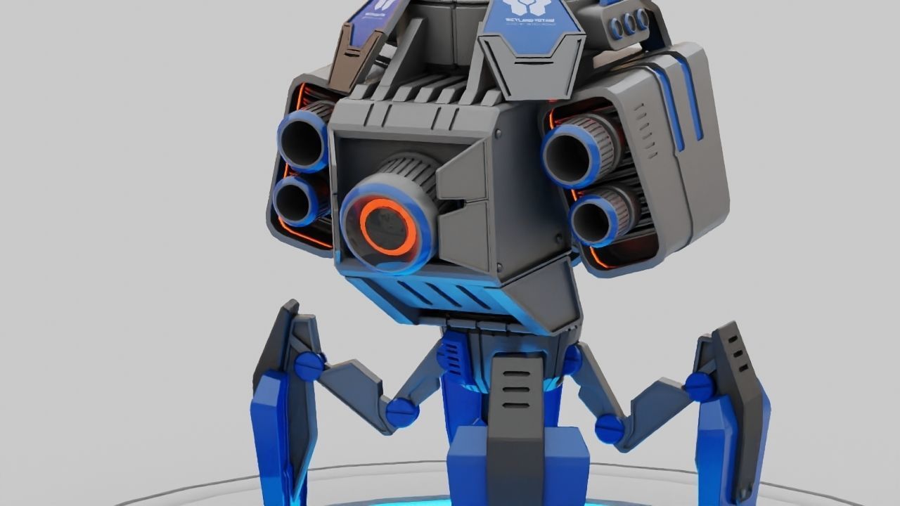 Spy Robot rigged - animated character 3D model_3