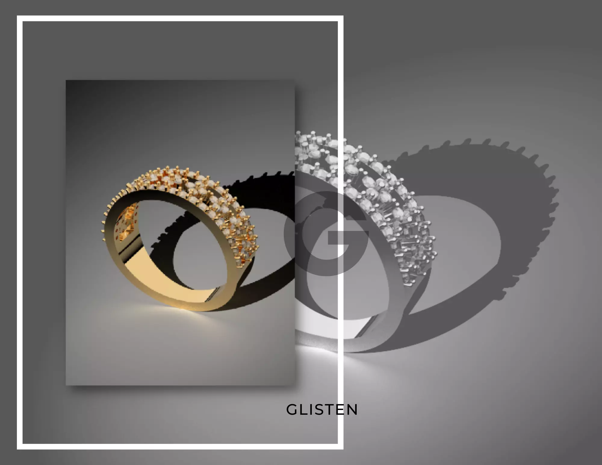 Moissanite Ring - GLISTEN  3D print model_0
