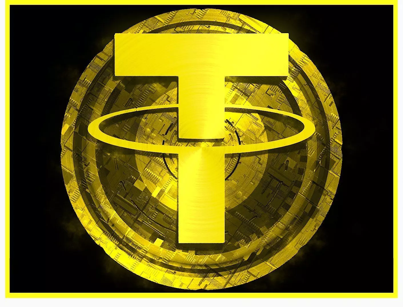 USDT Tether Btc Bitcoin Crypto Coin Token Blockchain Nft 0255 3D model_0