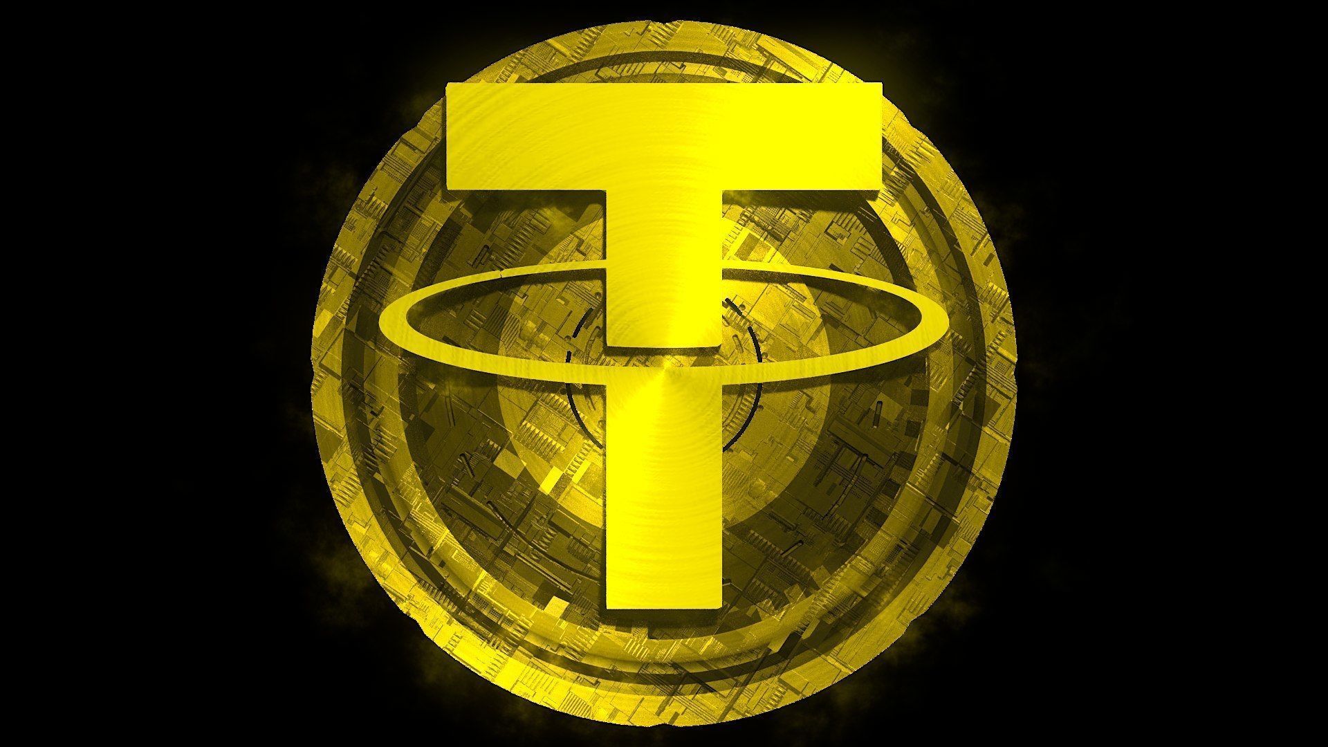 USDT Tether Btc Bitcoin Crypto Coin Token Blockchain Nft 0255 3D model_1