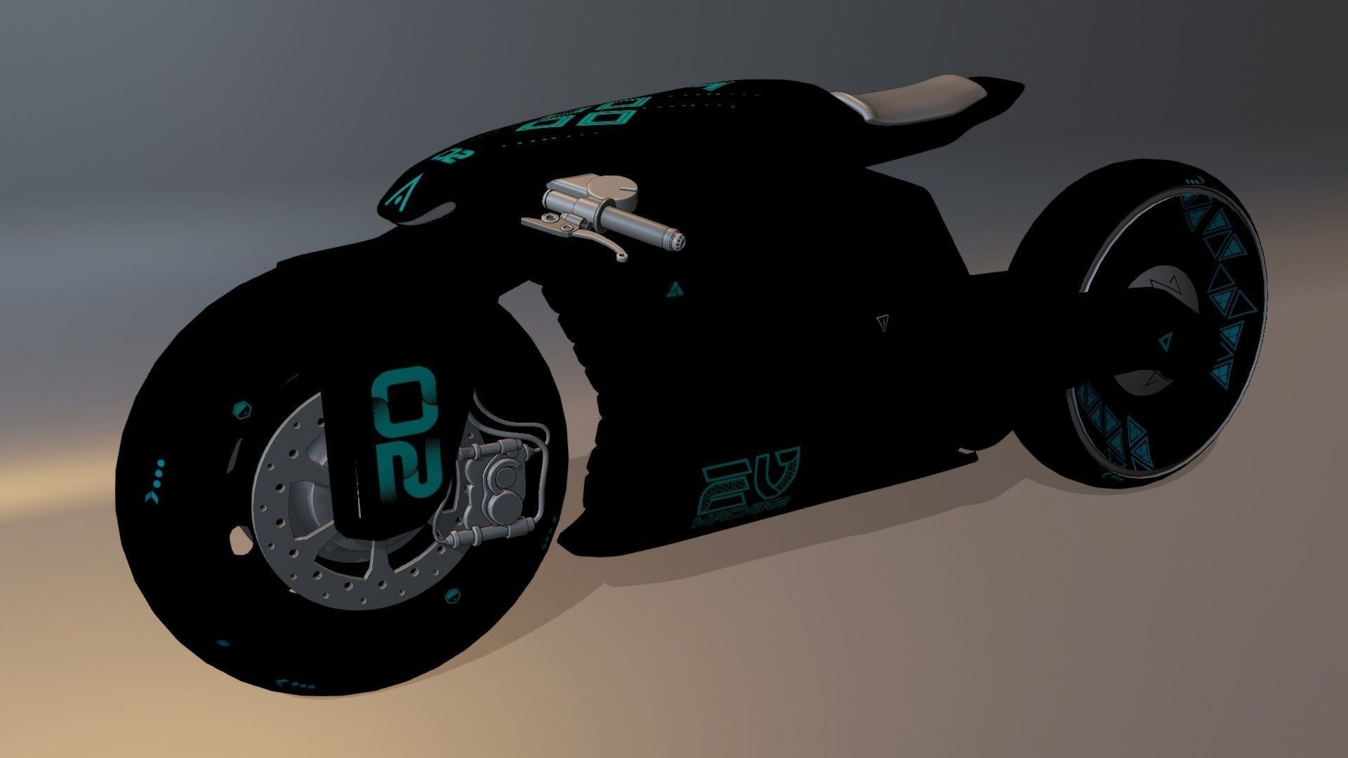 Sci-Fi concept Bike 2 3D model_35