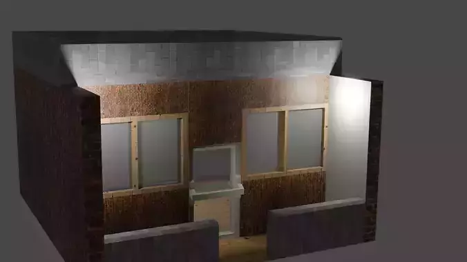 House brick building with light