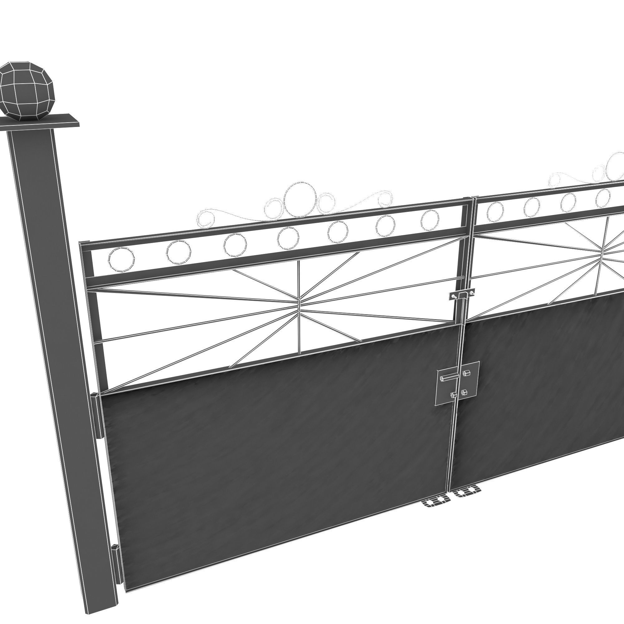 Rusty Goal Low-poly 3D model_9