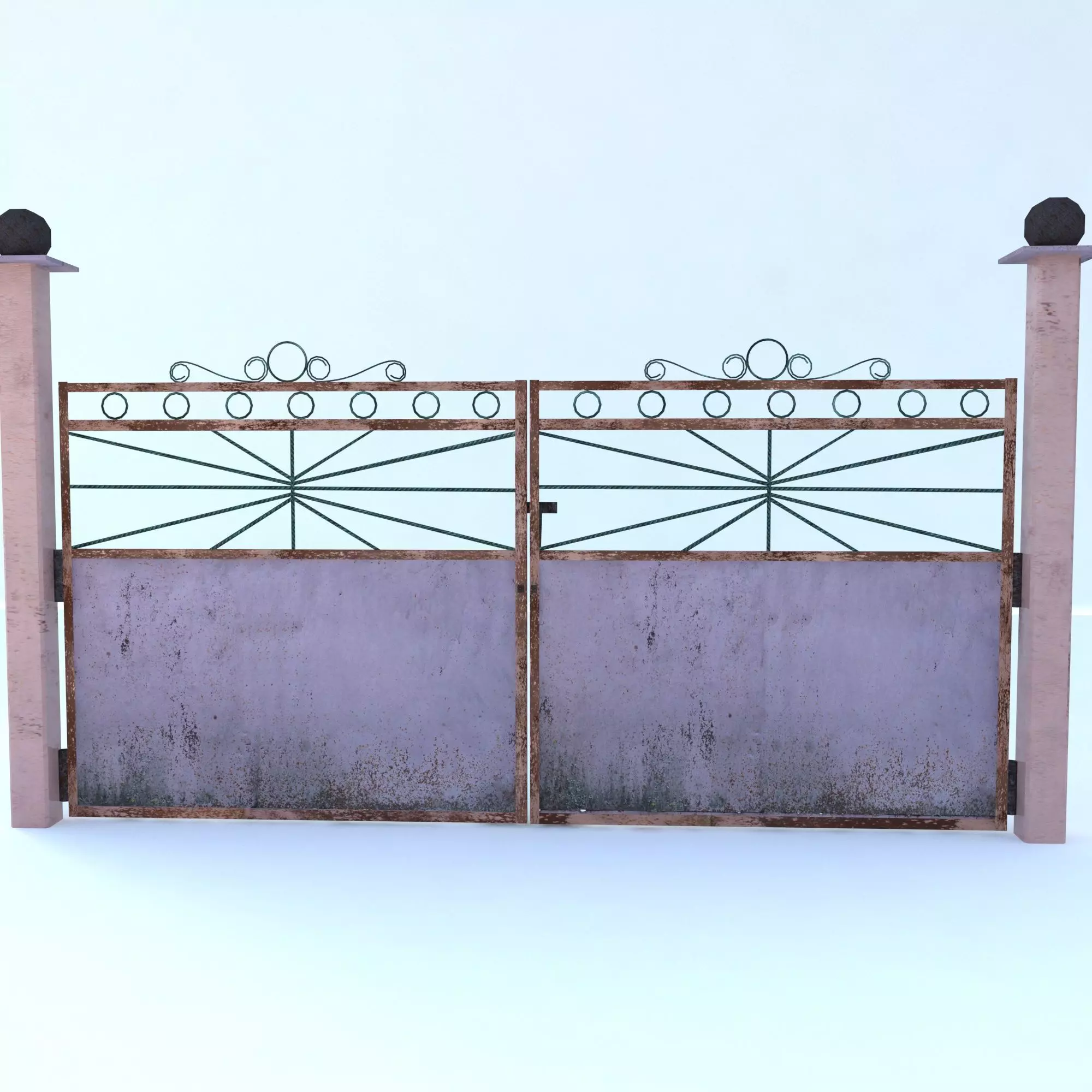 Rusty Goal Low-poly 3D model_0