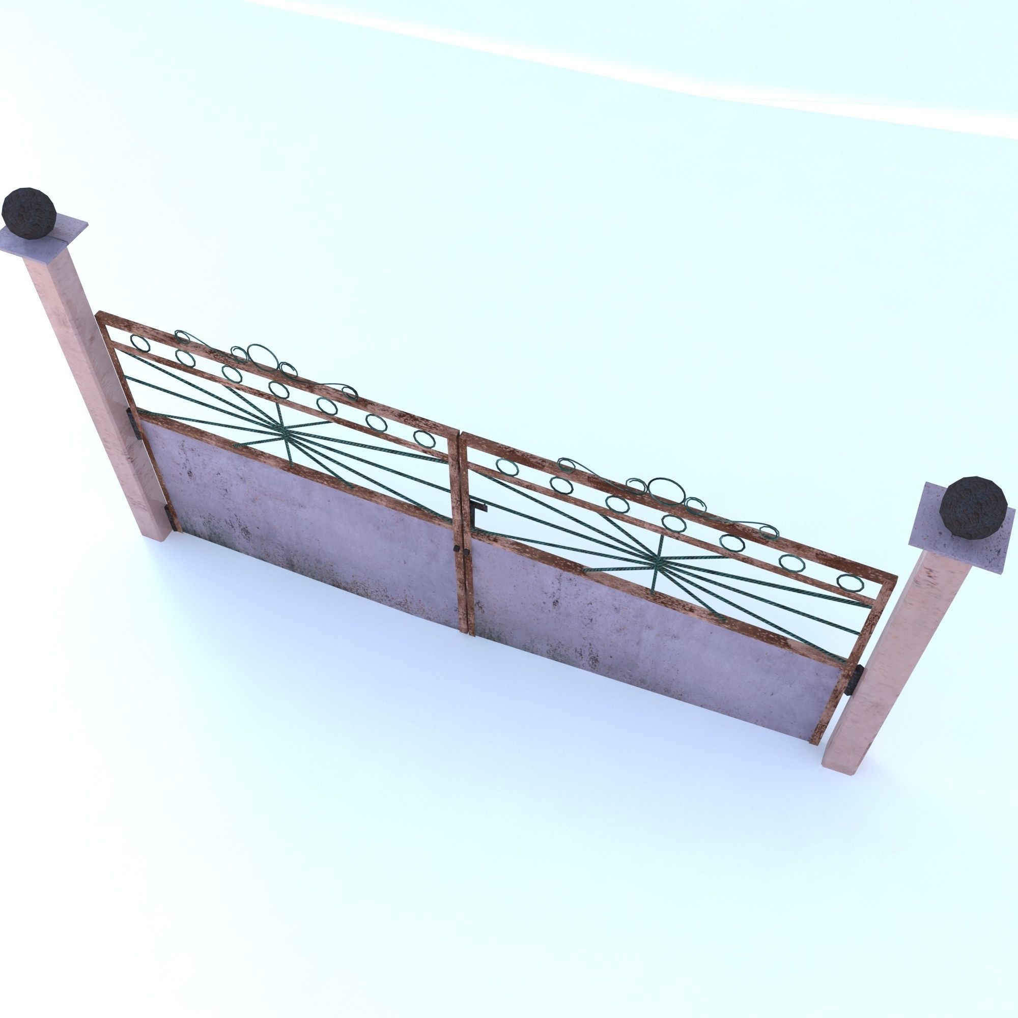 Rusty Goal Low-poly 3D model_6