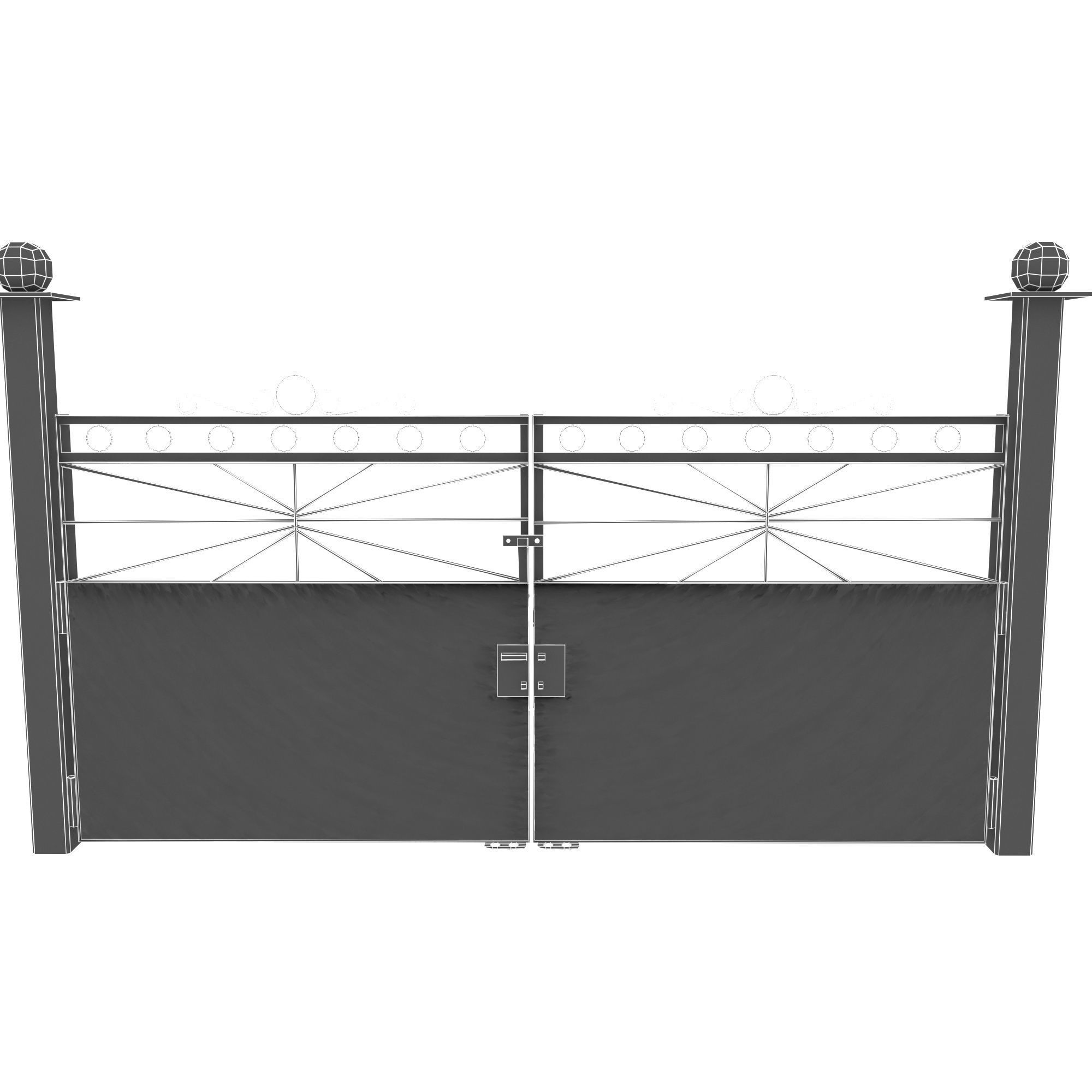 Rusty Goal Low-poly 3D model_8