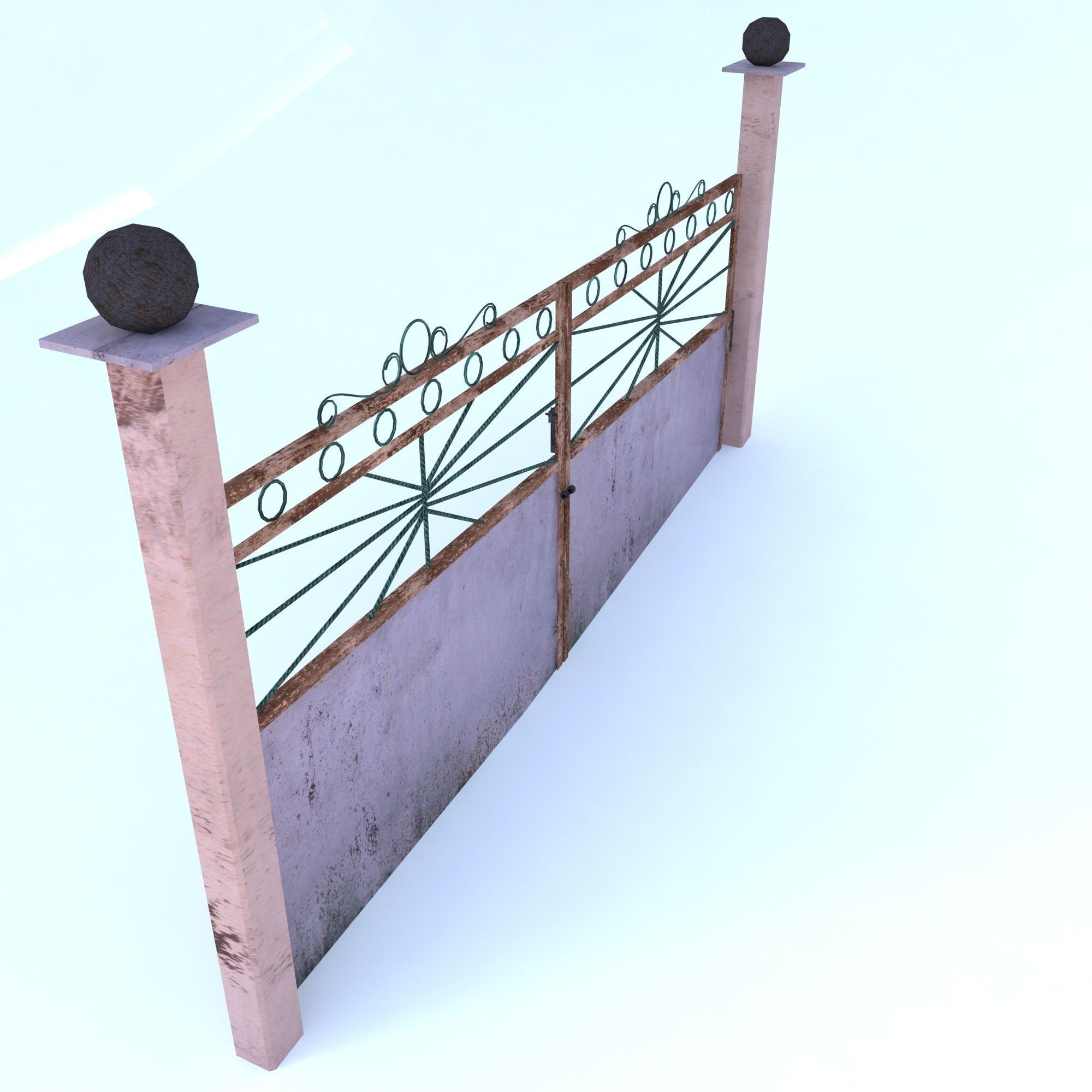 Rusty Goal Low-poly 3D model_4