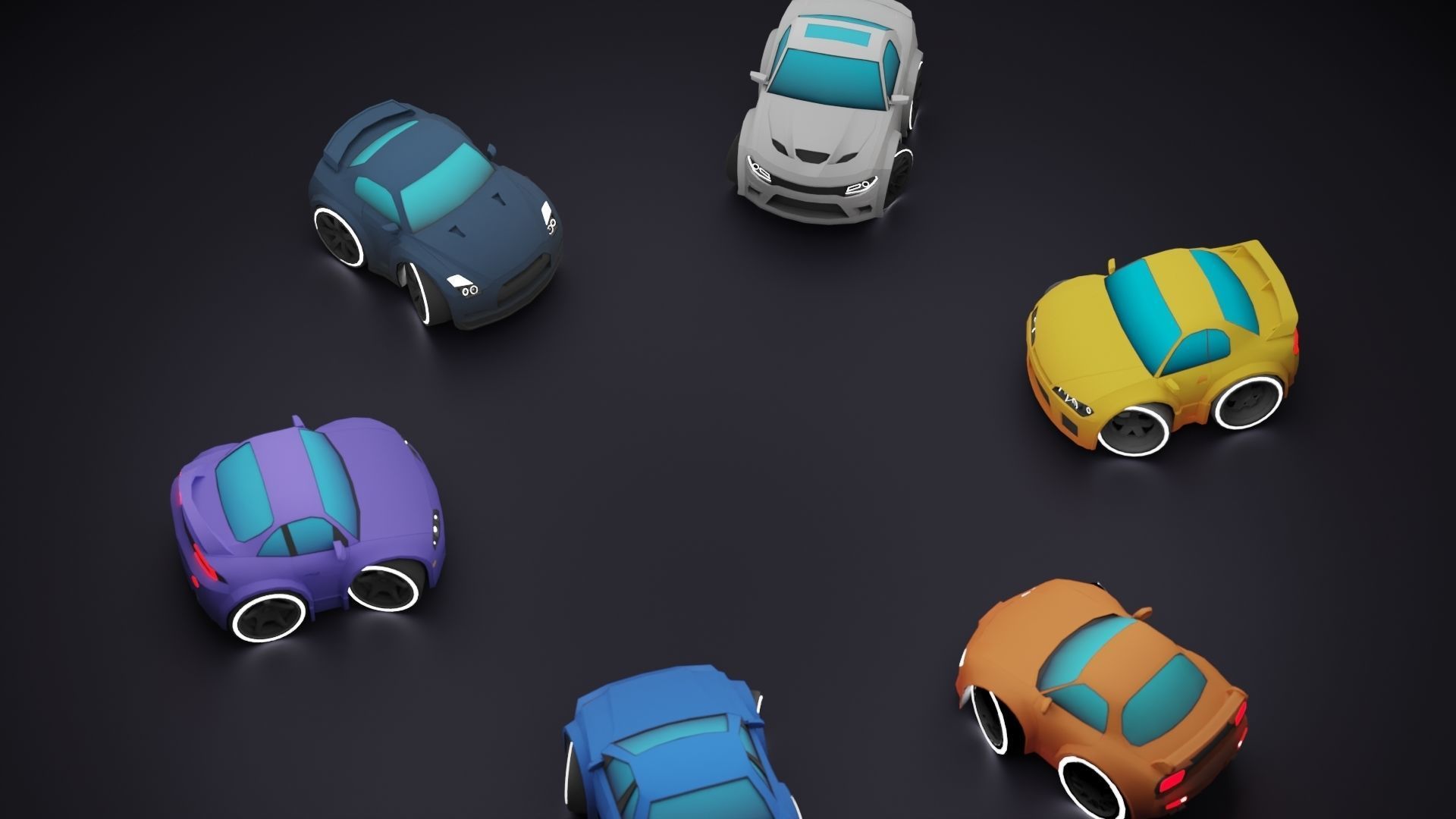 Stylized Car Pack Low-Poly Game Ready PBR Low-poly 3D model_12