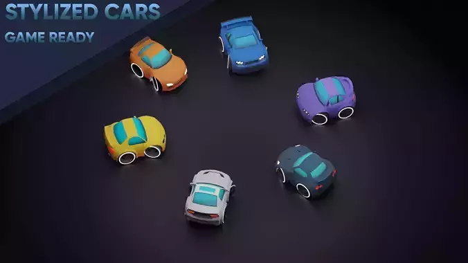 Stylized Car Pack Low-Poly Game Ready PBR