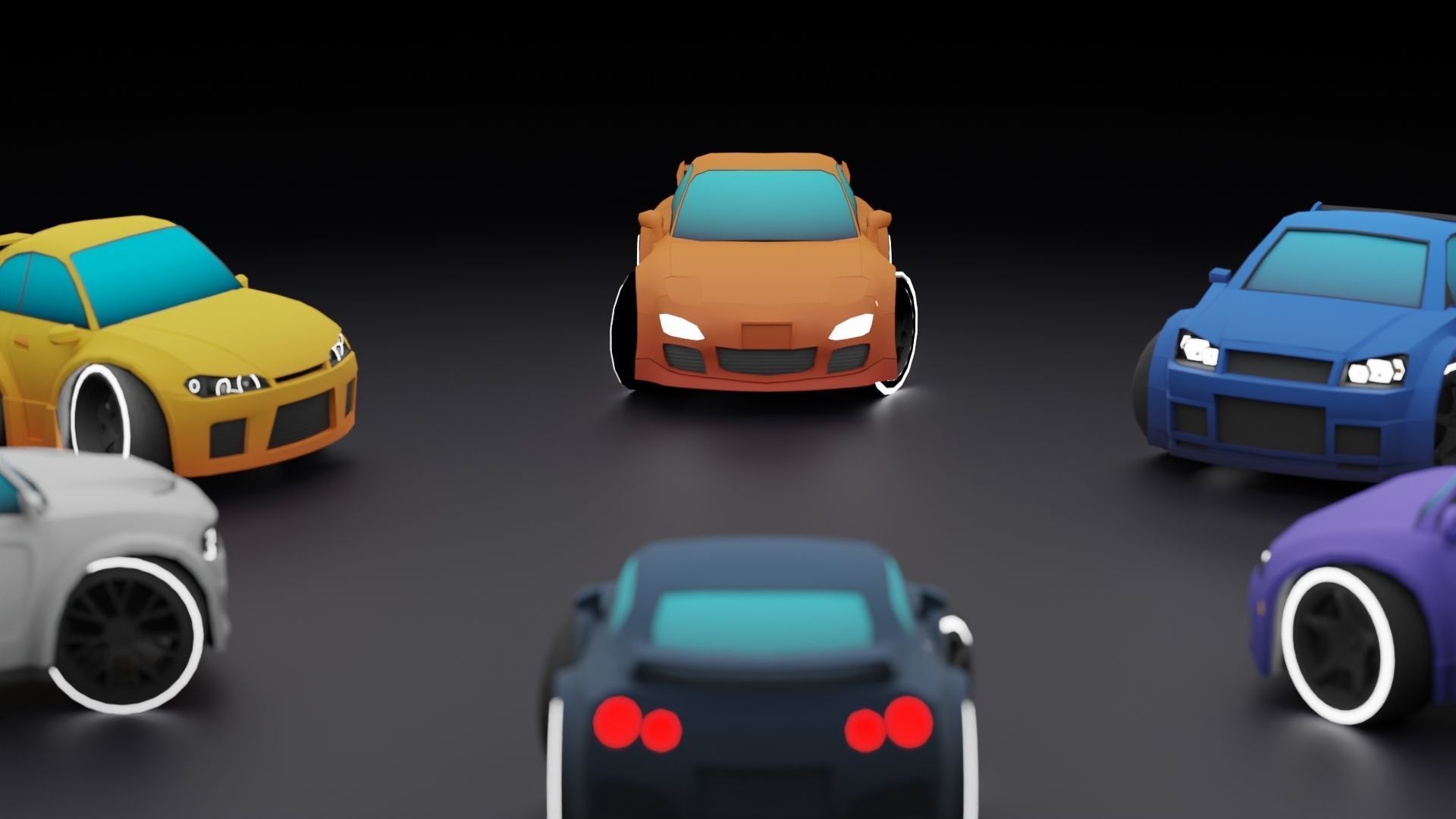 Stylized Car Pack Low-Poly Game Ready PBR Low-poly 3D model_8