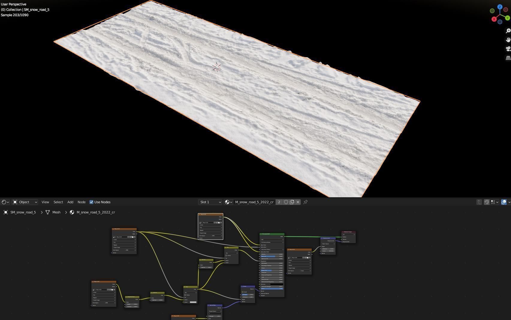 Thawed snow road Hq Scan 3D model_6