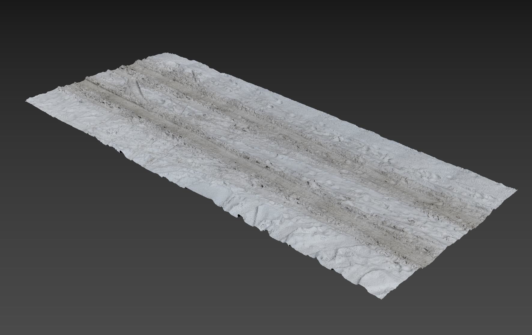 Thawed snow road Hq Scan 3D model_8