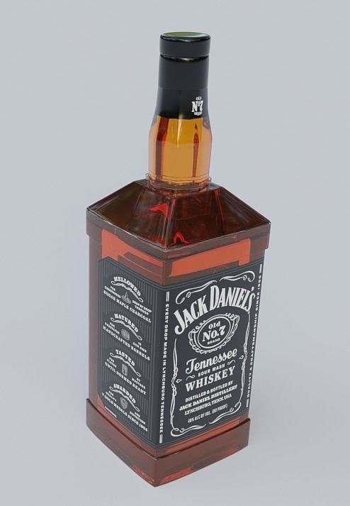 Jack Daniels Bottle Free low-poly 3D model_5