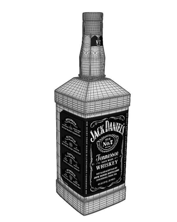 Jack Daniels Bottle Free low-poly 3D model_6