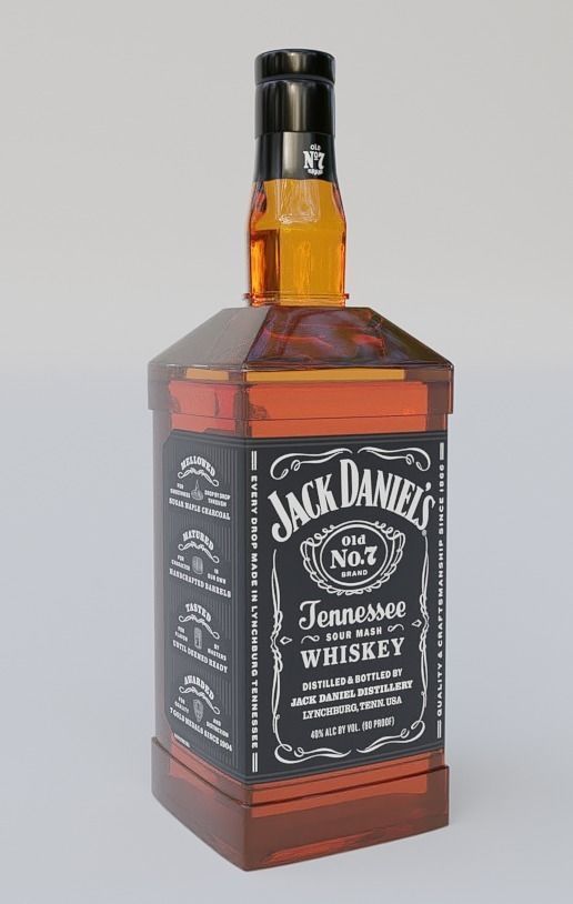Jack Daniels Bottle Free low-poly 3D model_16