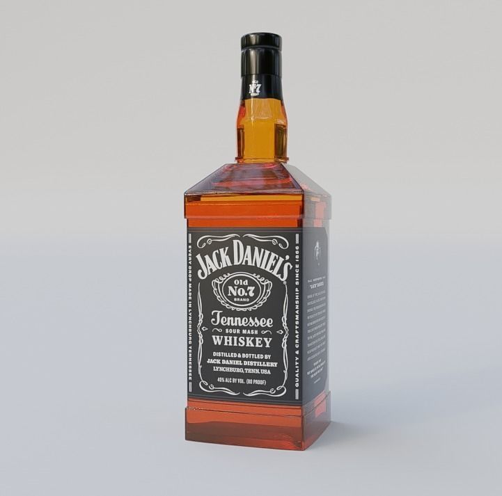 Jack Daniels Bottle Free low-poly 3D model_12