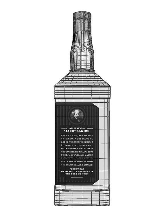 Jack Daniels Bottle Free low-poly 3D model_8