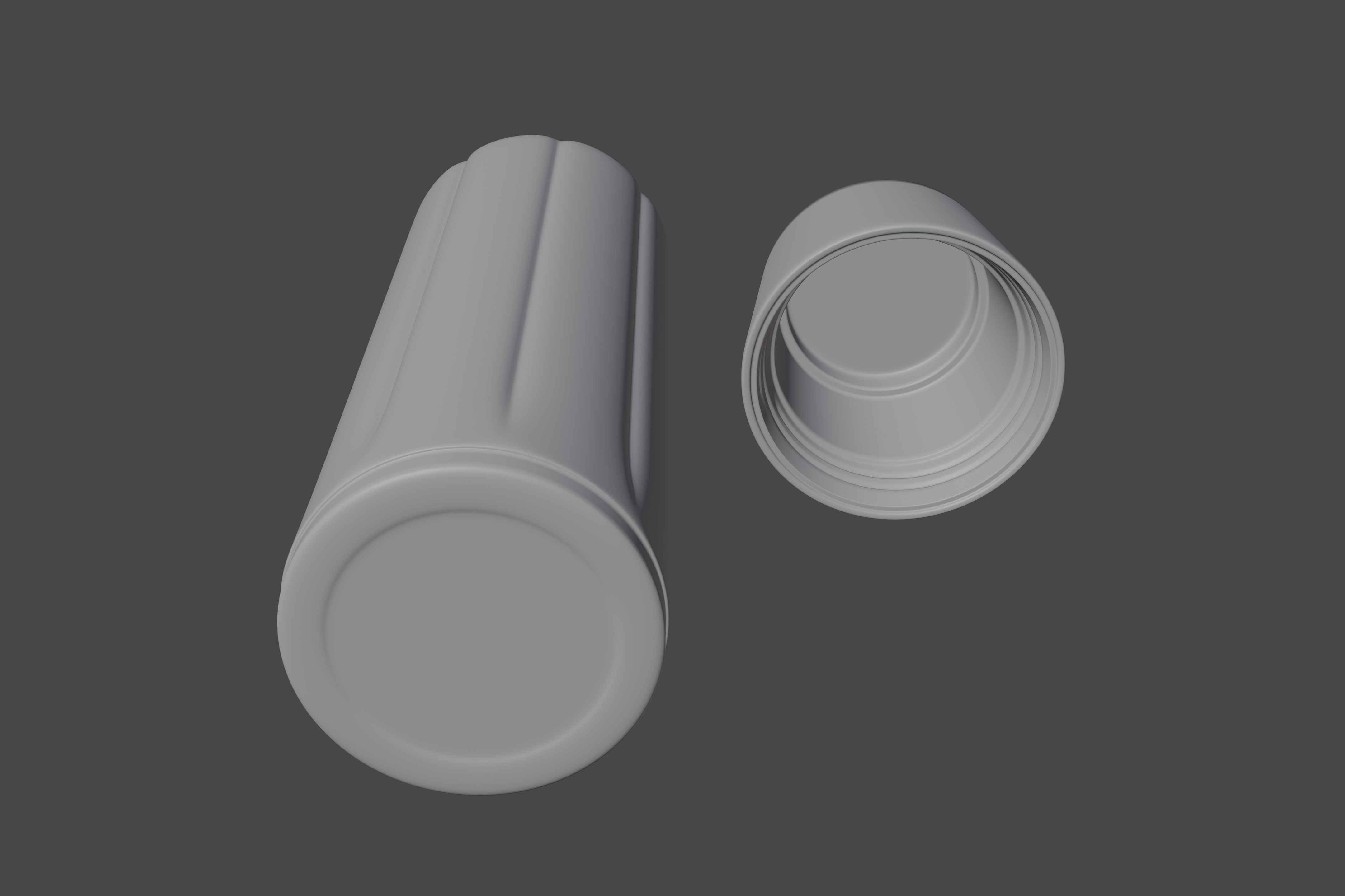 Simple Thermos Bottle with Cup and Stopper Free 3D model_7