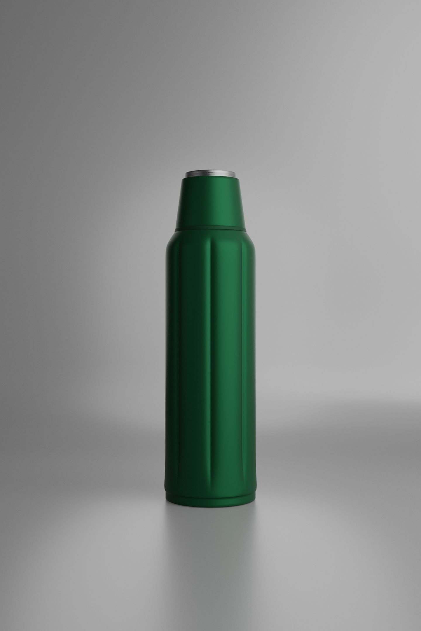 Simple Thermos Bottle with Cup and Stopper Free 3D model_1