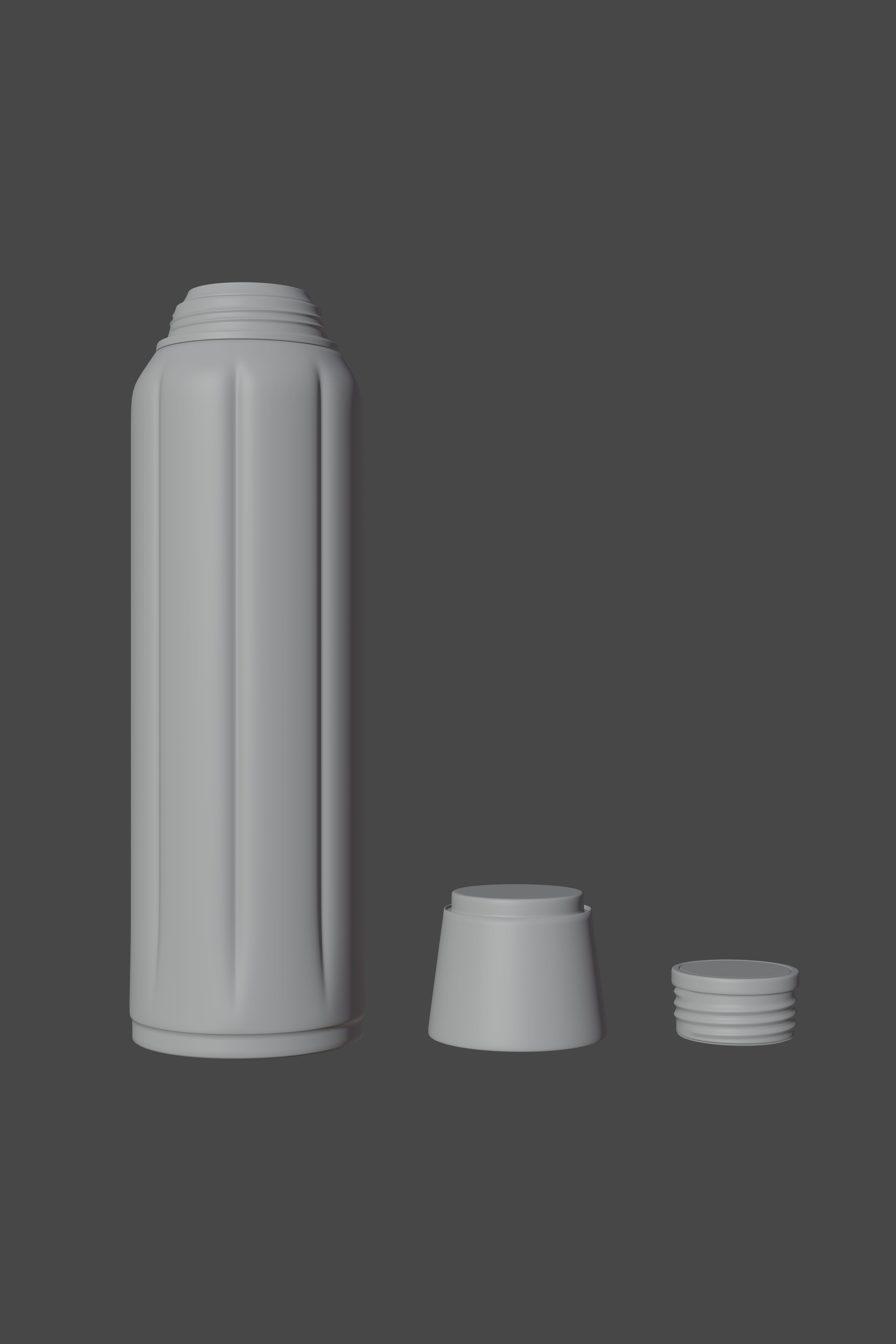 Simple Thermos Bottle with Cup and Stopper Free 3D model_2