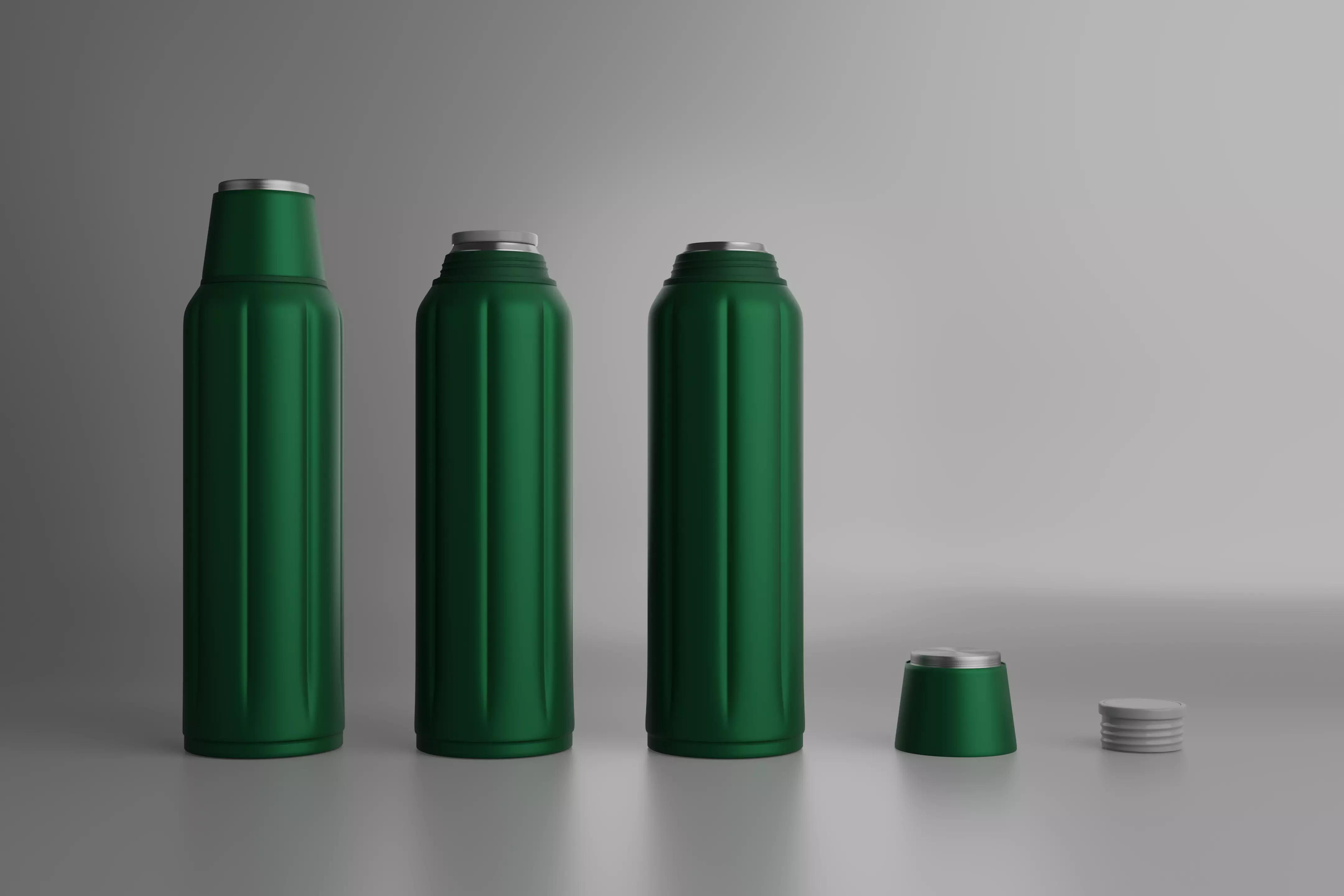 Simple Thermos Bottle with Cup and Stopper Free 3D model_0