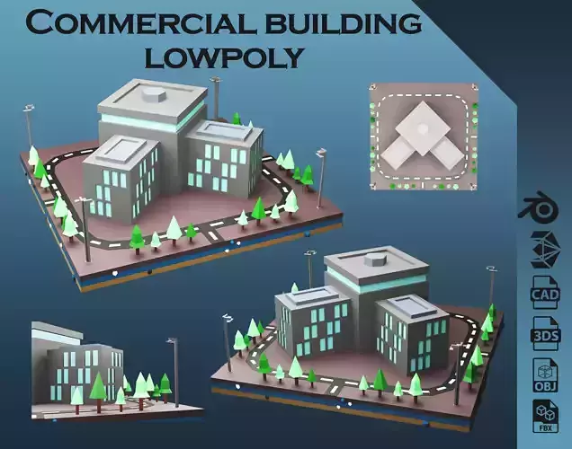 Commercial building Lowpoly Vol 01
