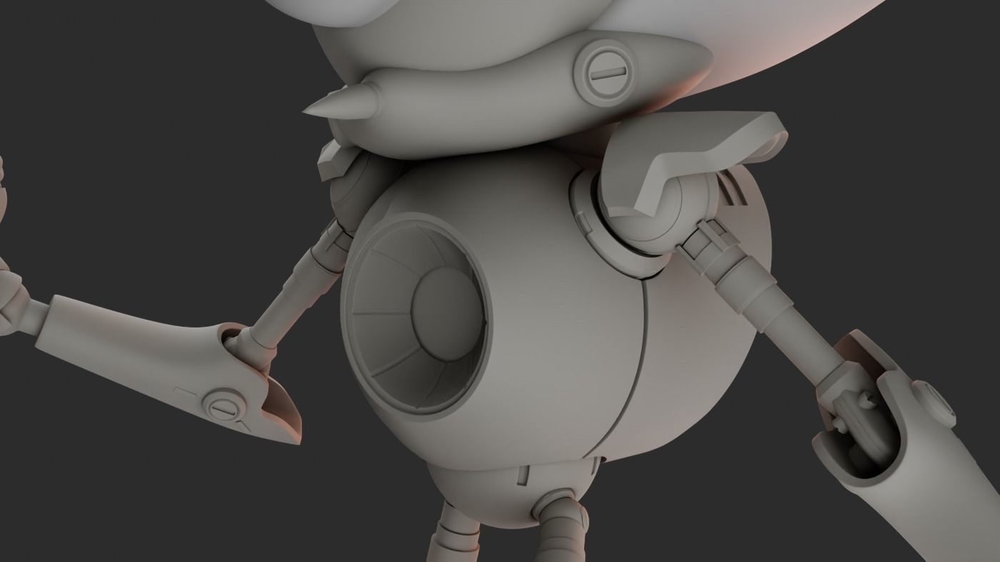 Metal Sonic RIG Free 3D model_11