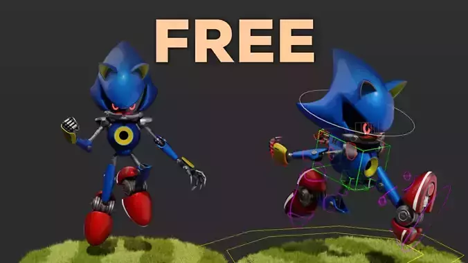 Metal Sonic RIG Free 3D model