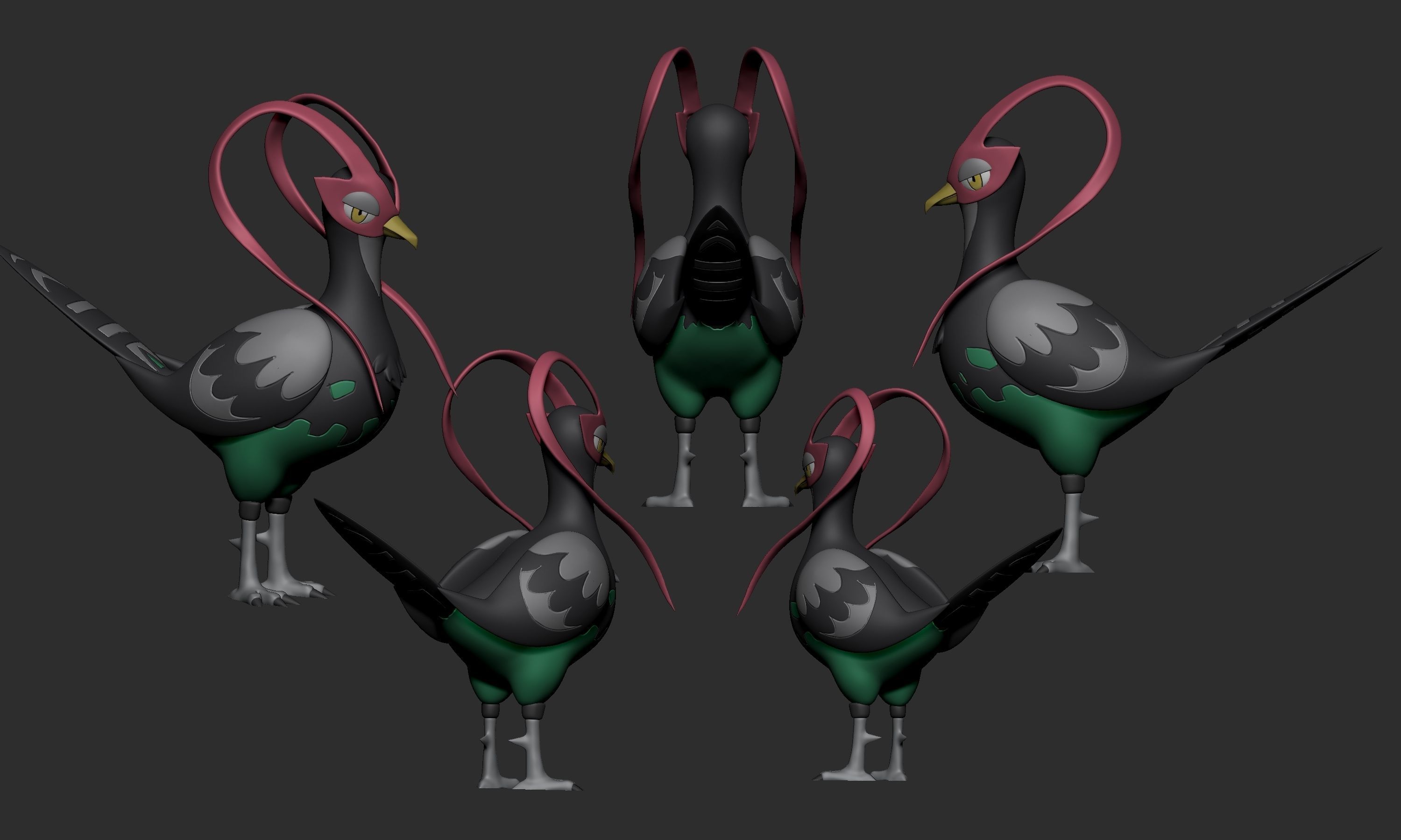 Pokemon - Unfezant Male  3D print model_3