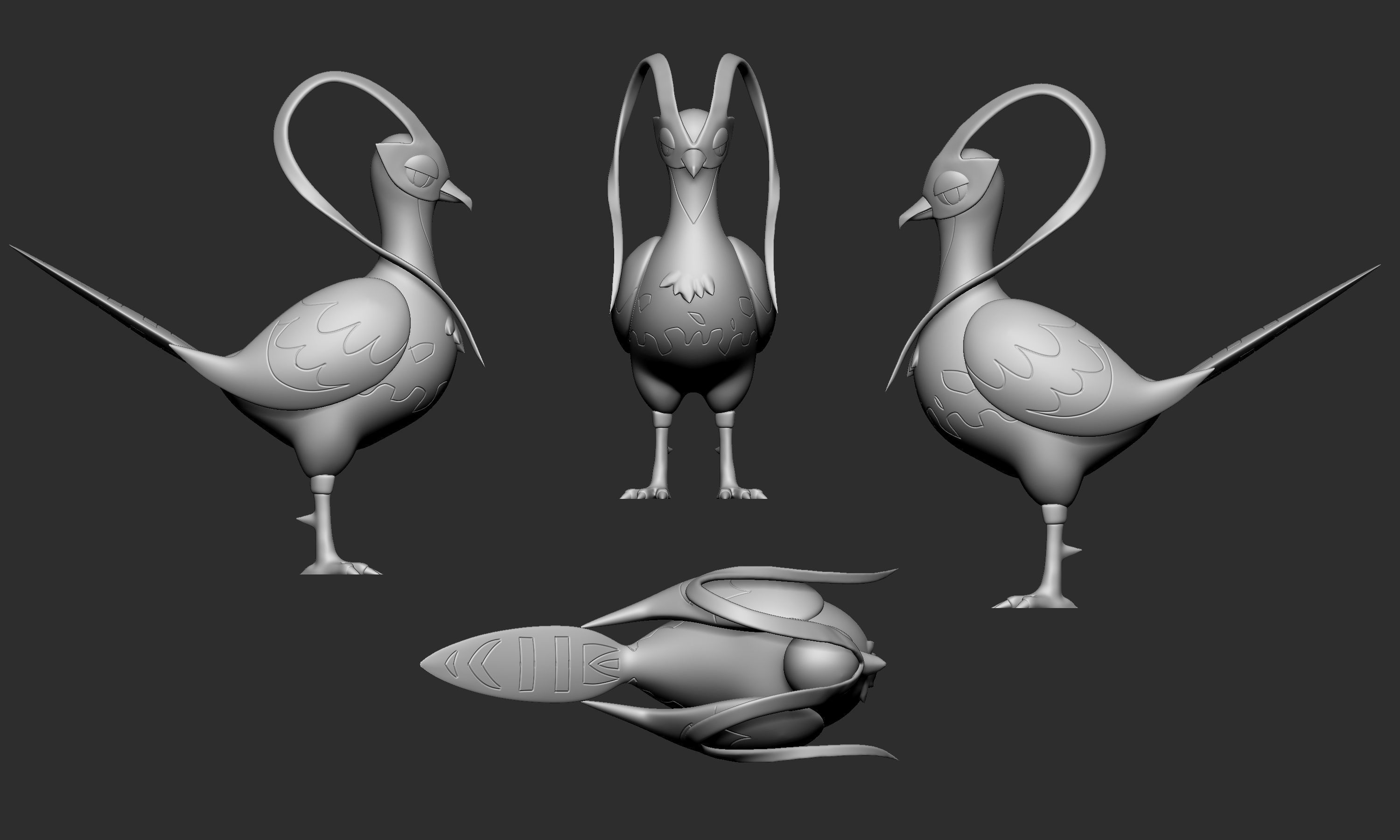 Pokemon - Pidove Tranquill and Unfezant  3D print model_16