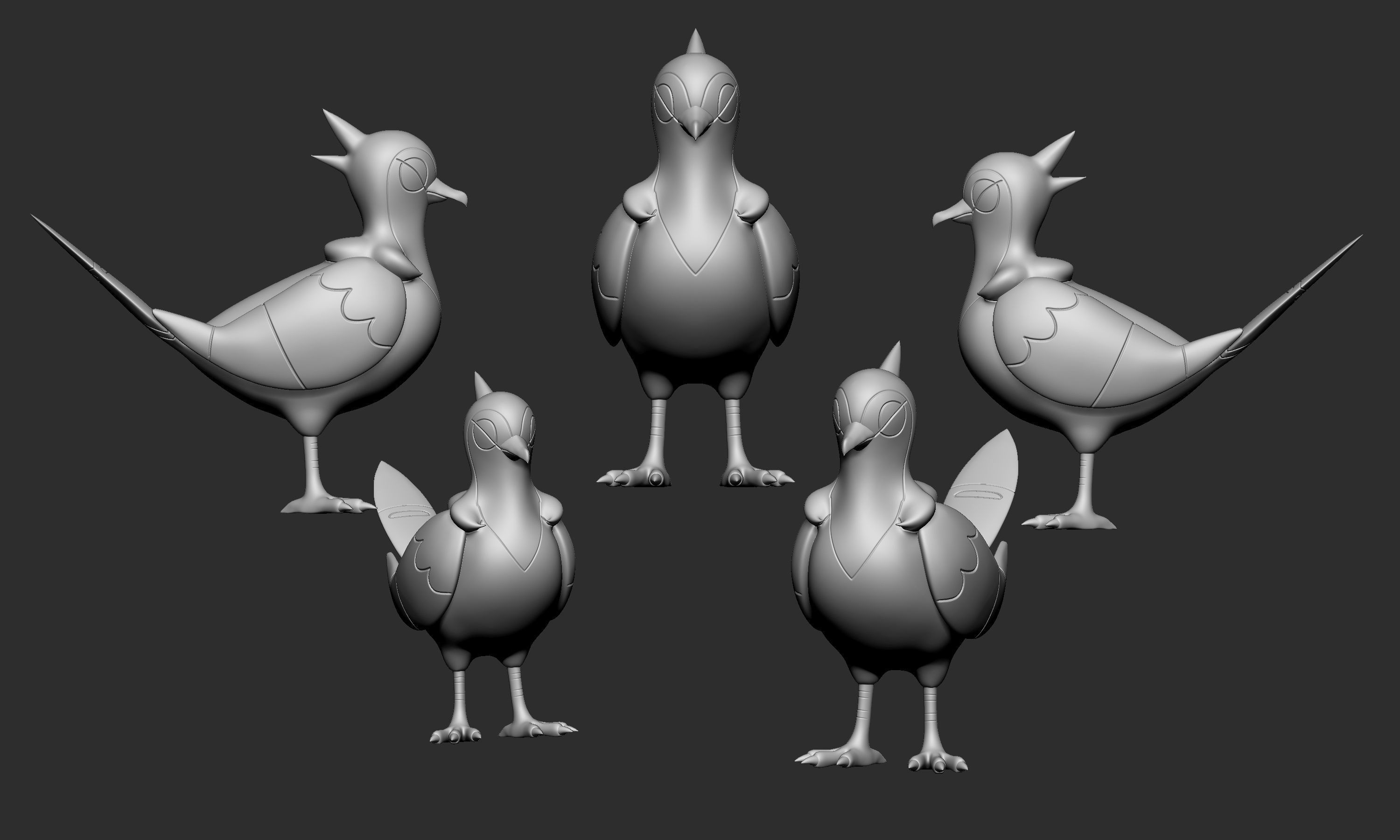 Pokemon - Pidove Tranquill and Unfezant  3D print model_9